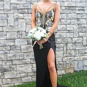 Sherri Hill black butterfly prom dress